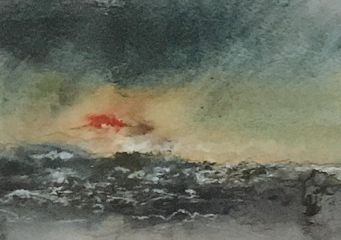 David Baumforth - After the Storm' Settling sands of Filey Brigg