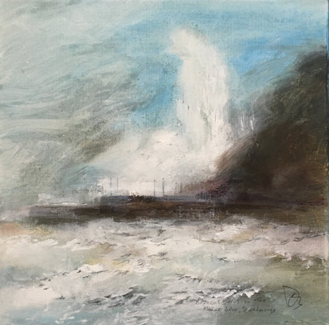 David Baumforth - Breaking Waves  on the Marine Drive,  Scarborough