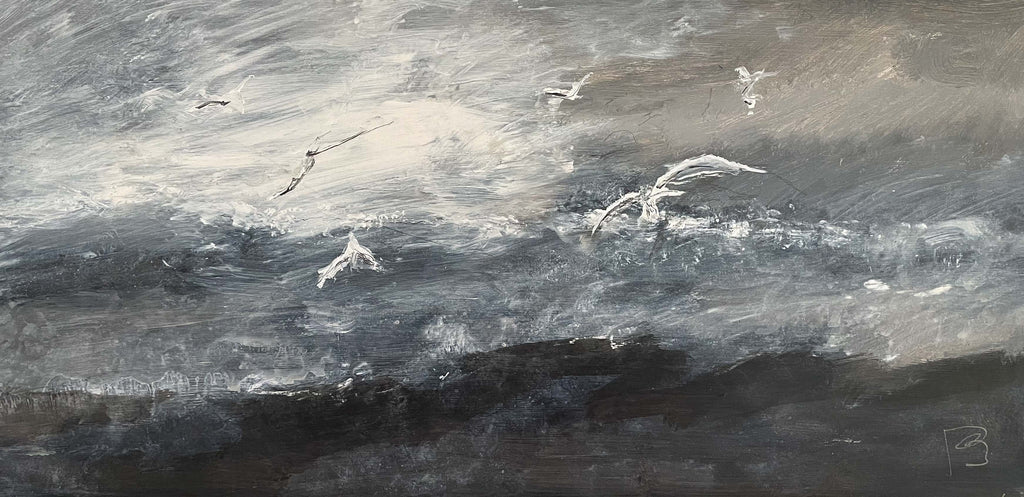 Seven Seagulls Above the Cliffs