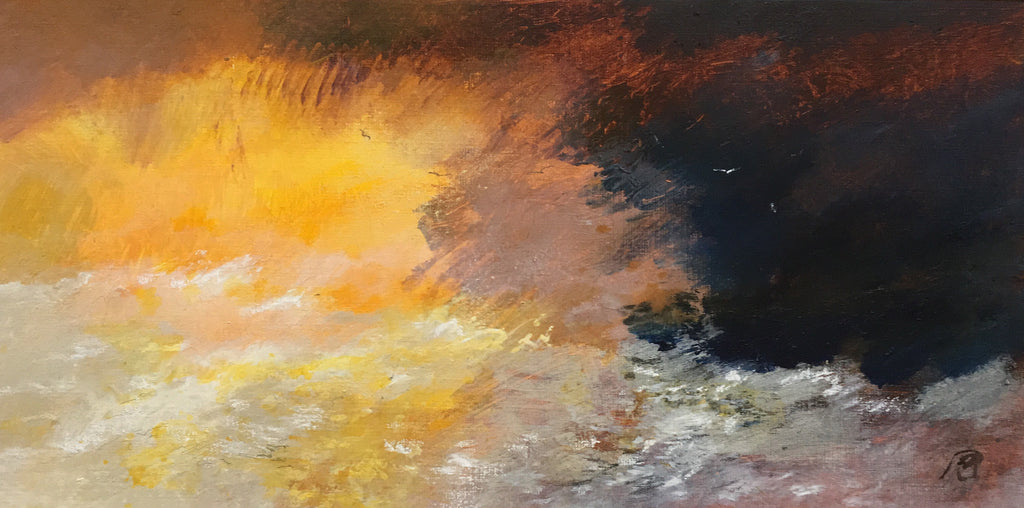 Seagulls Circling at Dusk,  Flamborough